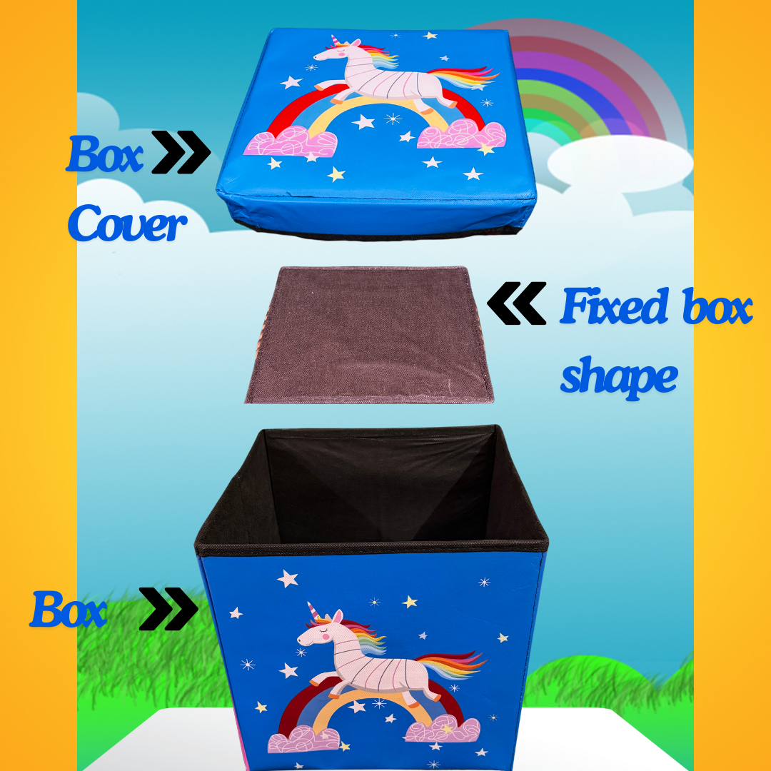 Blue Unicorn Stool/Storage Box