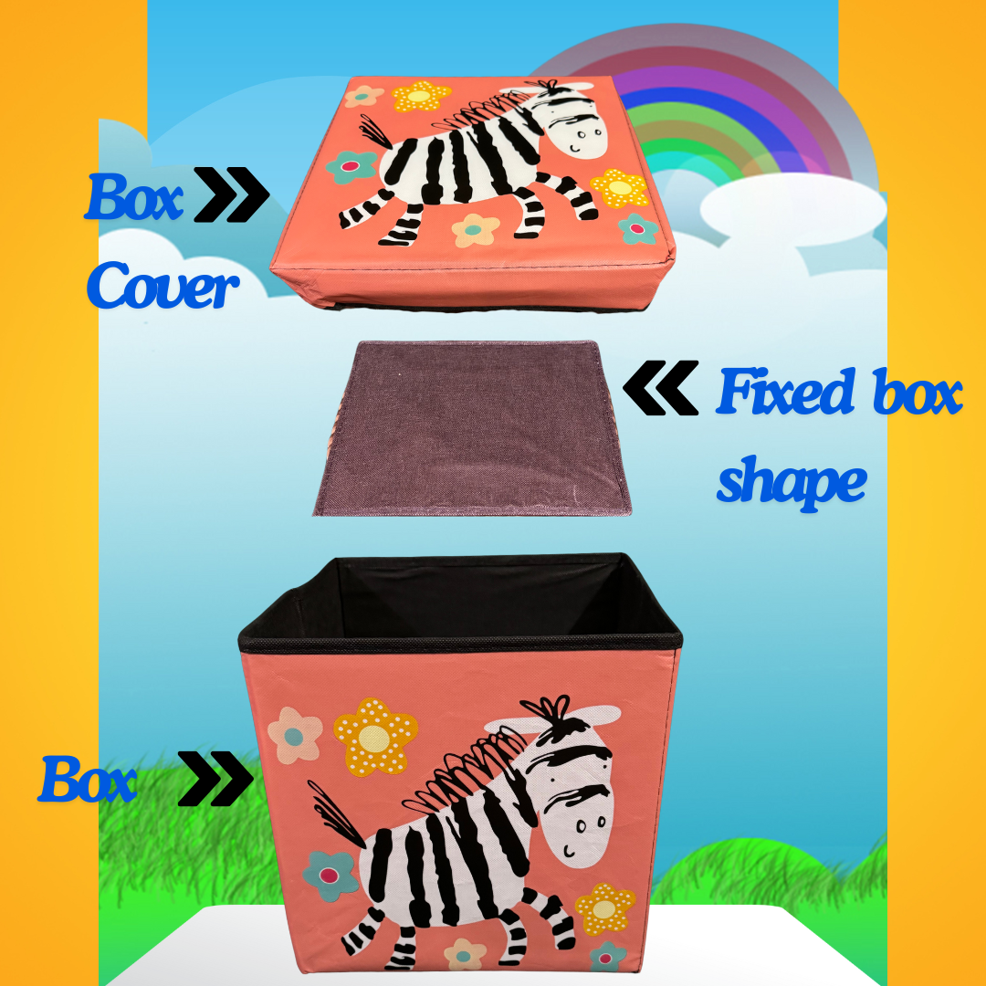 Pink Zebra Stool/Storage Box