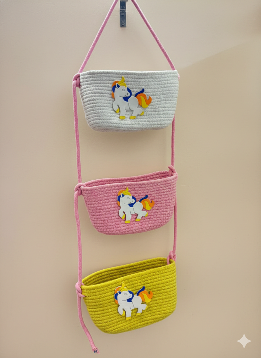 3-Tier Hanging Baby Storage Basket – Nursery Organiser & Decor