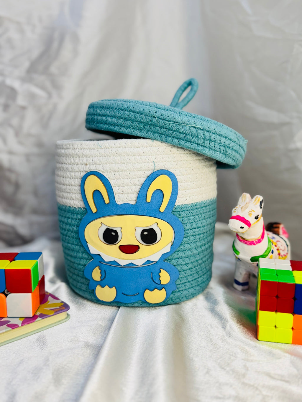 Labubu basket - Aqua Blue