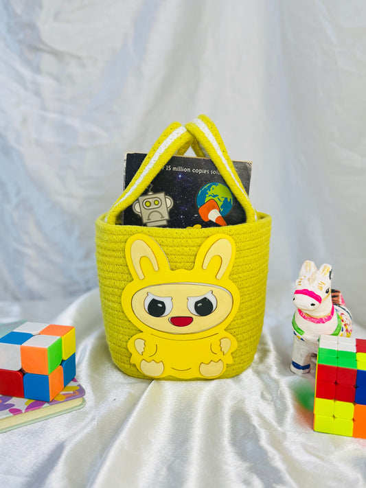 Labubu Hamper Basket - Lemon Yellow