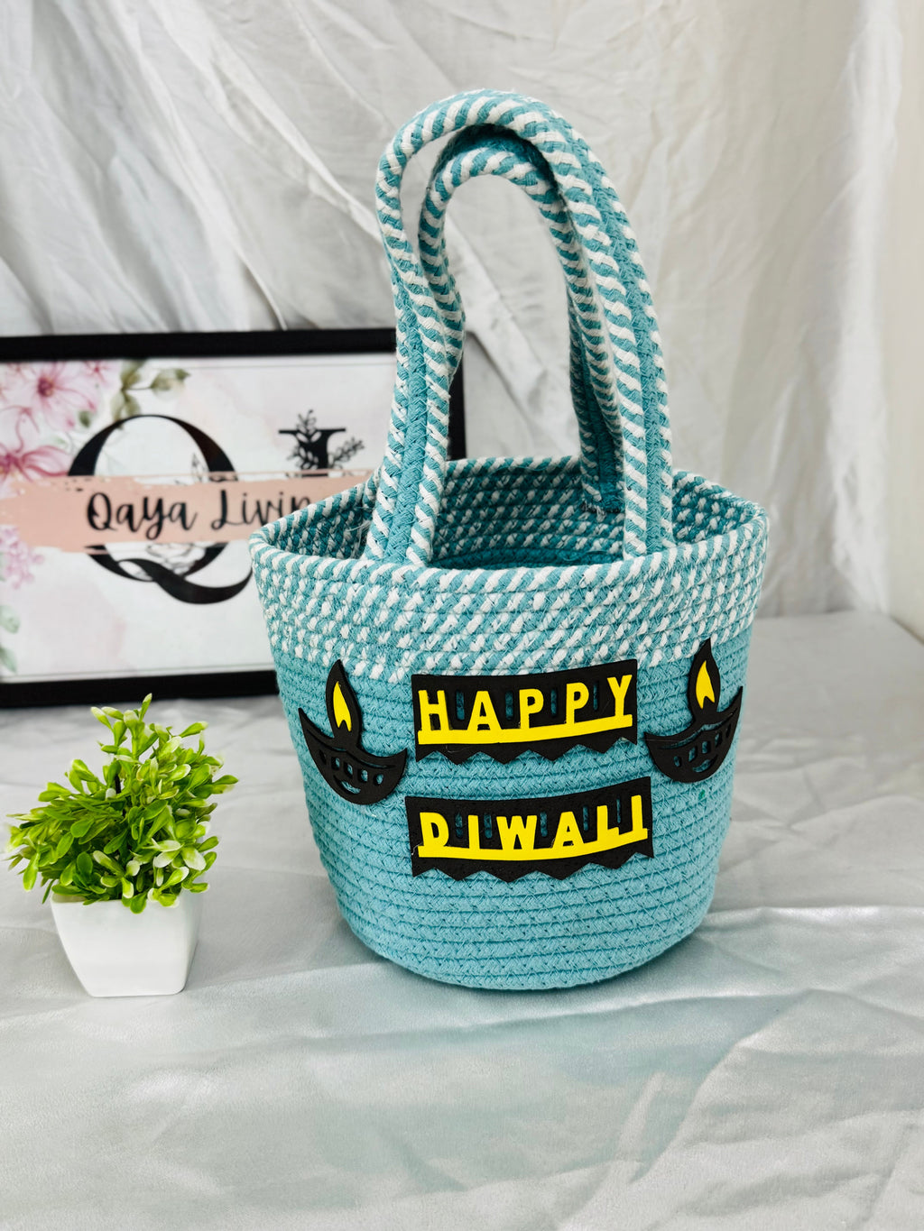 Qaya Living Blue Diwali Basket