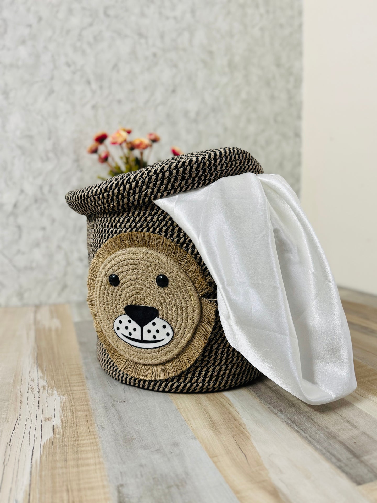 Lion Themed Storage Basket - 12x12 inches