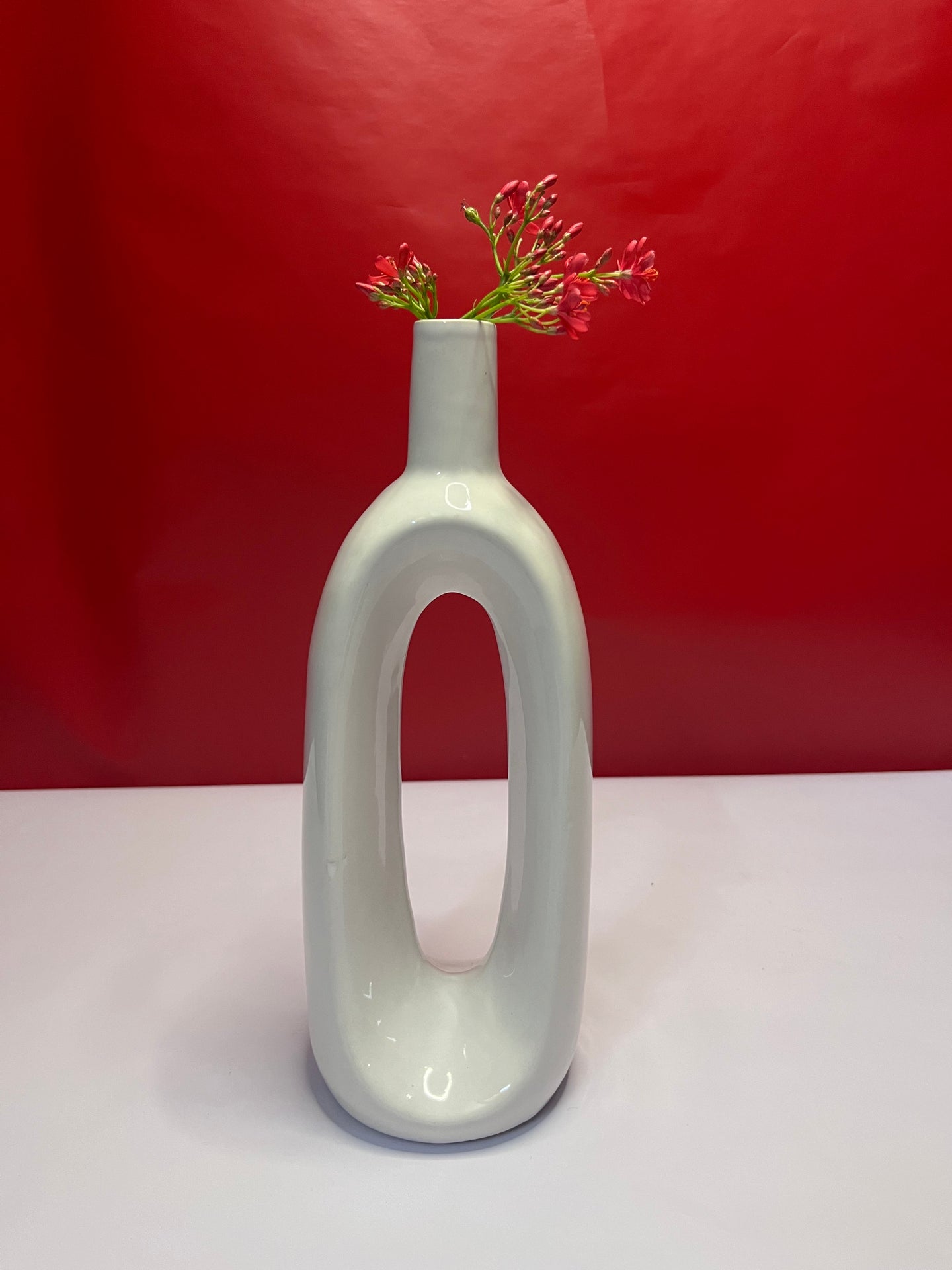 Ring Flower Vase - White