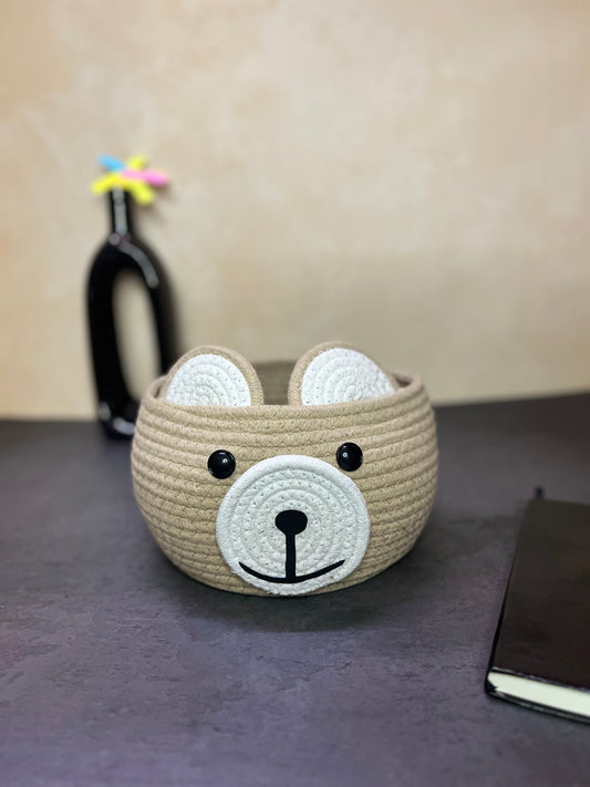 Cute Baby Bear Cotton Rope Basket