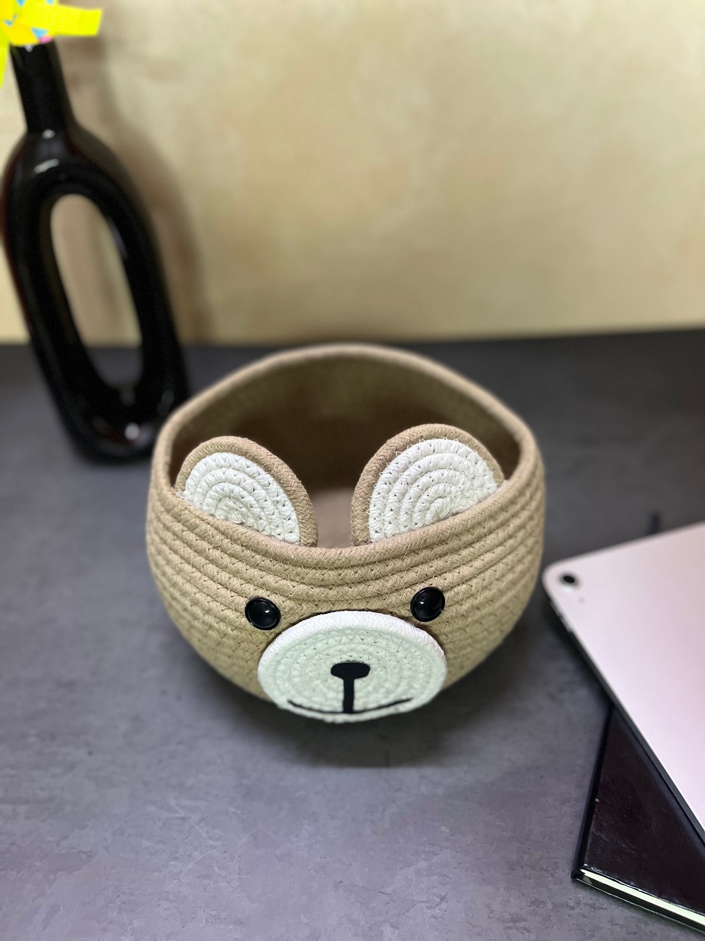 Cute Baby Bear Cotton Rope Basket