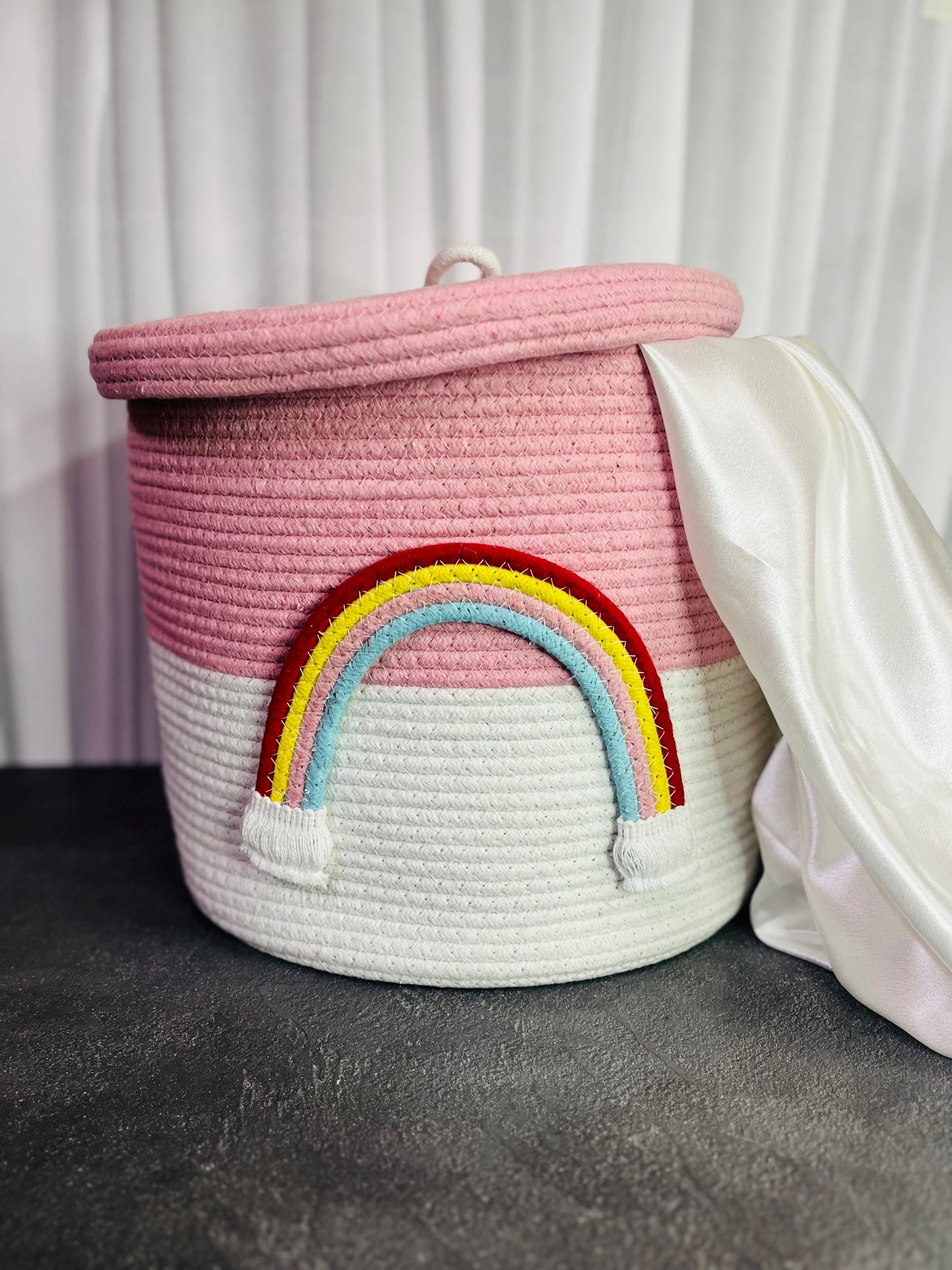 Rainbow Cotton Basket - 12x12 inches