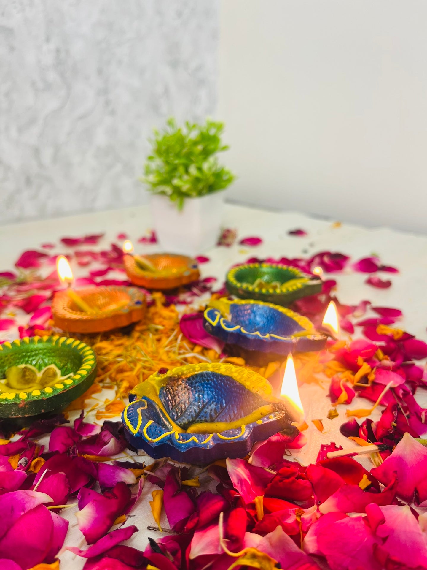 Handcrafted Diwali Diyas - Pack of 12 (6 pcs free) Total- 18pcs