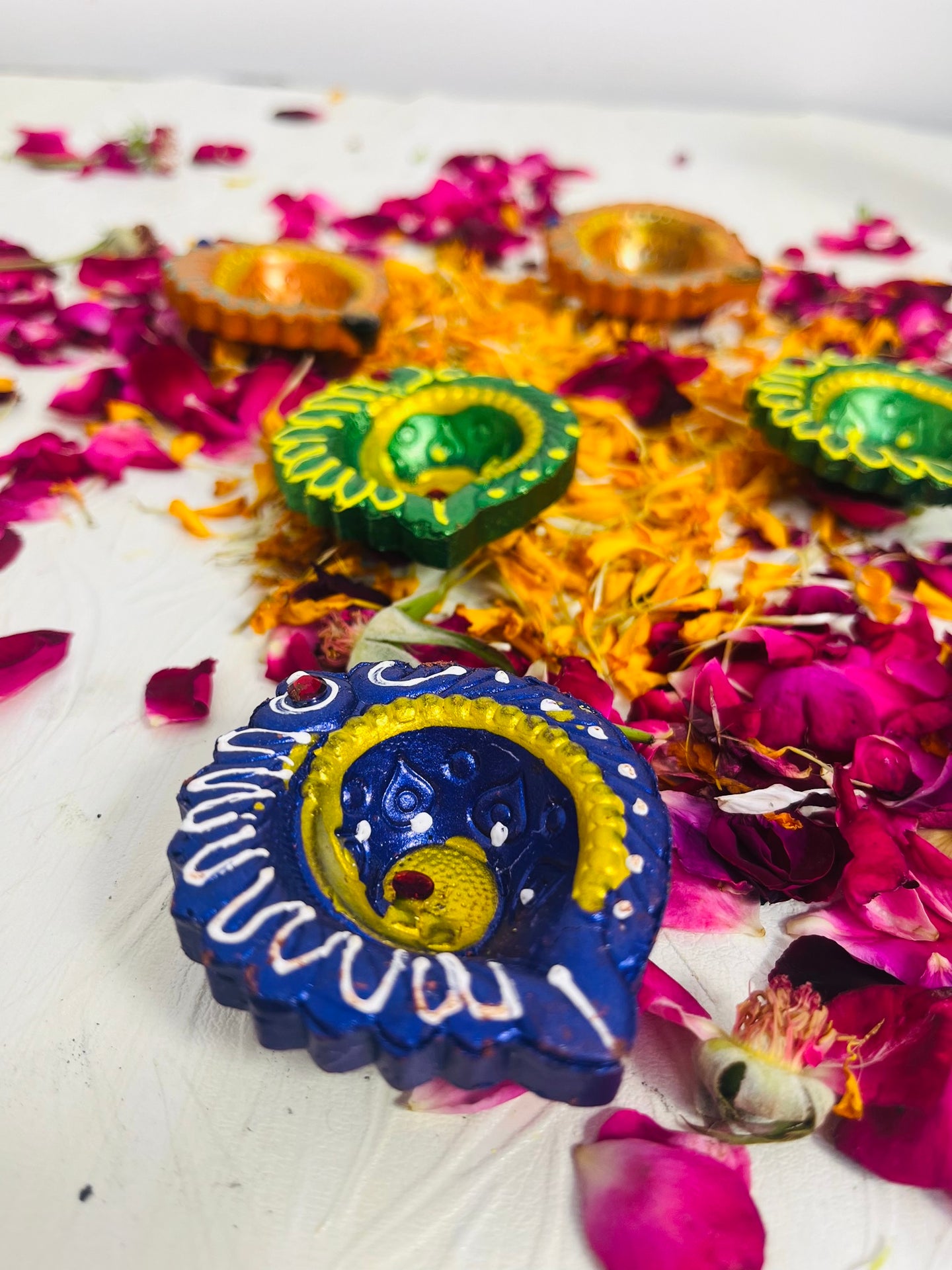 Handcrafted Diwali Diyas - Pack of 12 (6 pcs free) Total- 18pcs