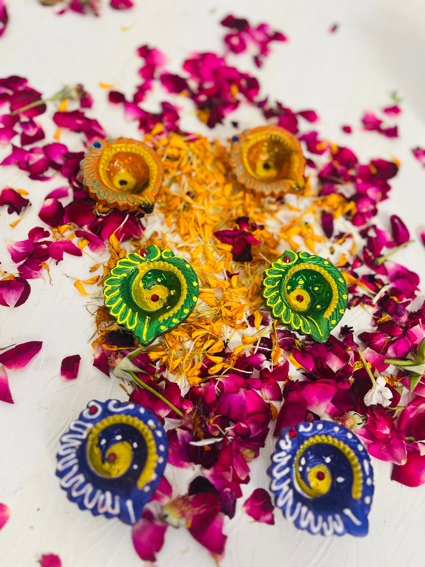 Handcrafted Diwali Diyas - Pack of 12 (6 pcs free) Total- 18pcs