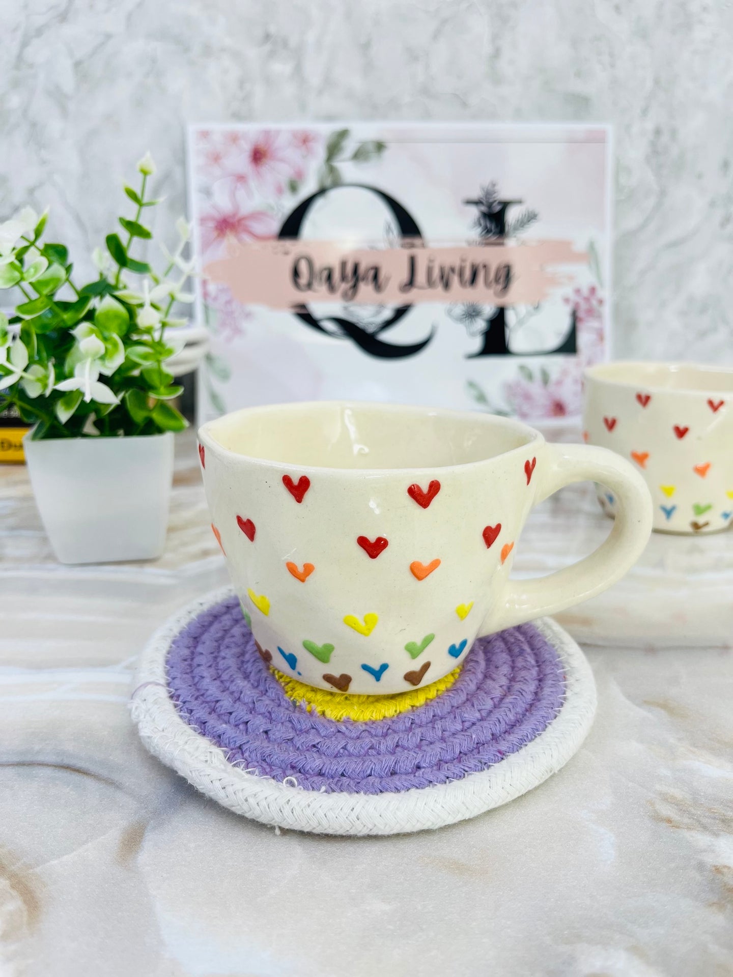 Heart Design Tea and Coffee Cup