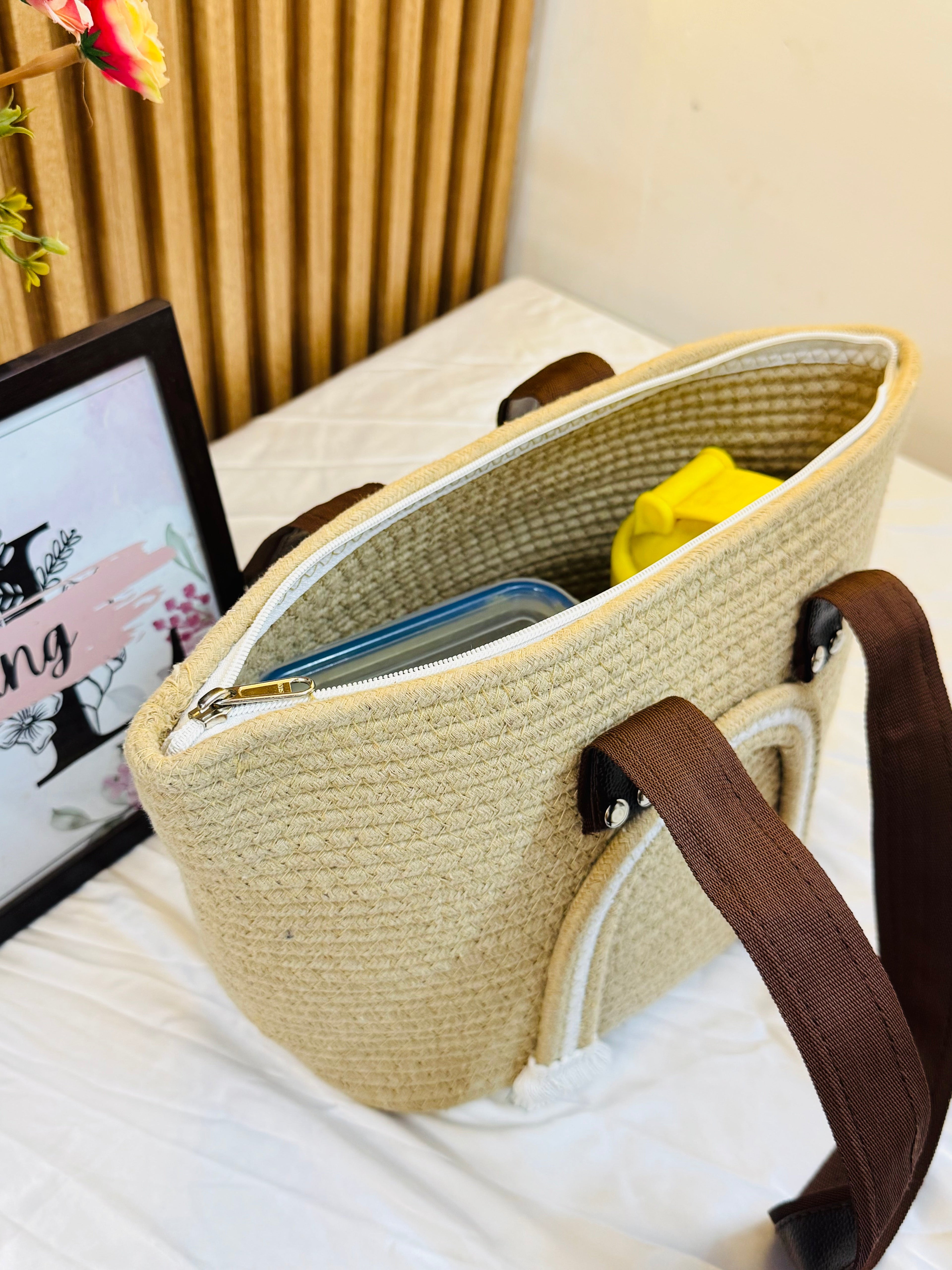 Set of 2 Wonder Shoulder Bag - Rainbow & Beige