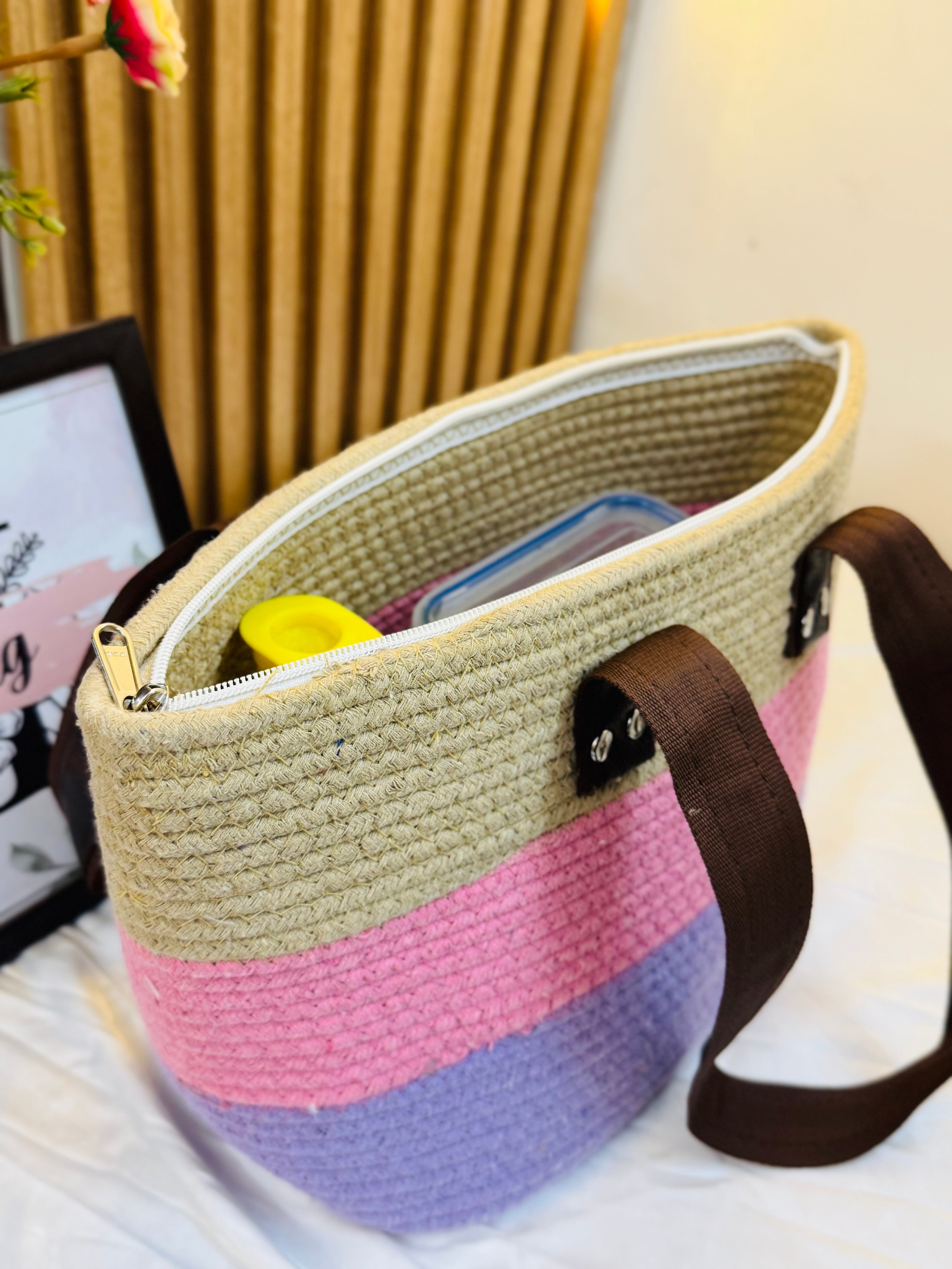 Set Of 2 Wonder Shoulder Bag - Pink & Rainbow