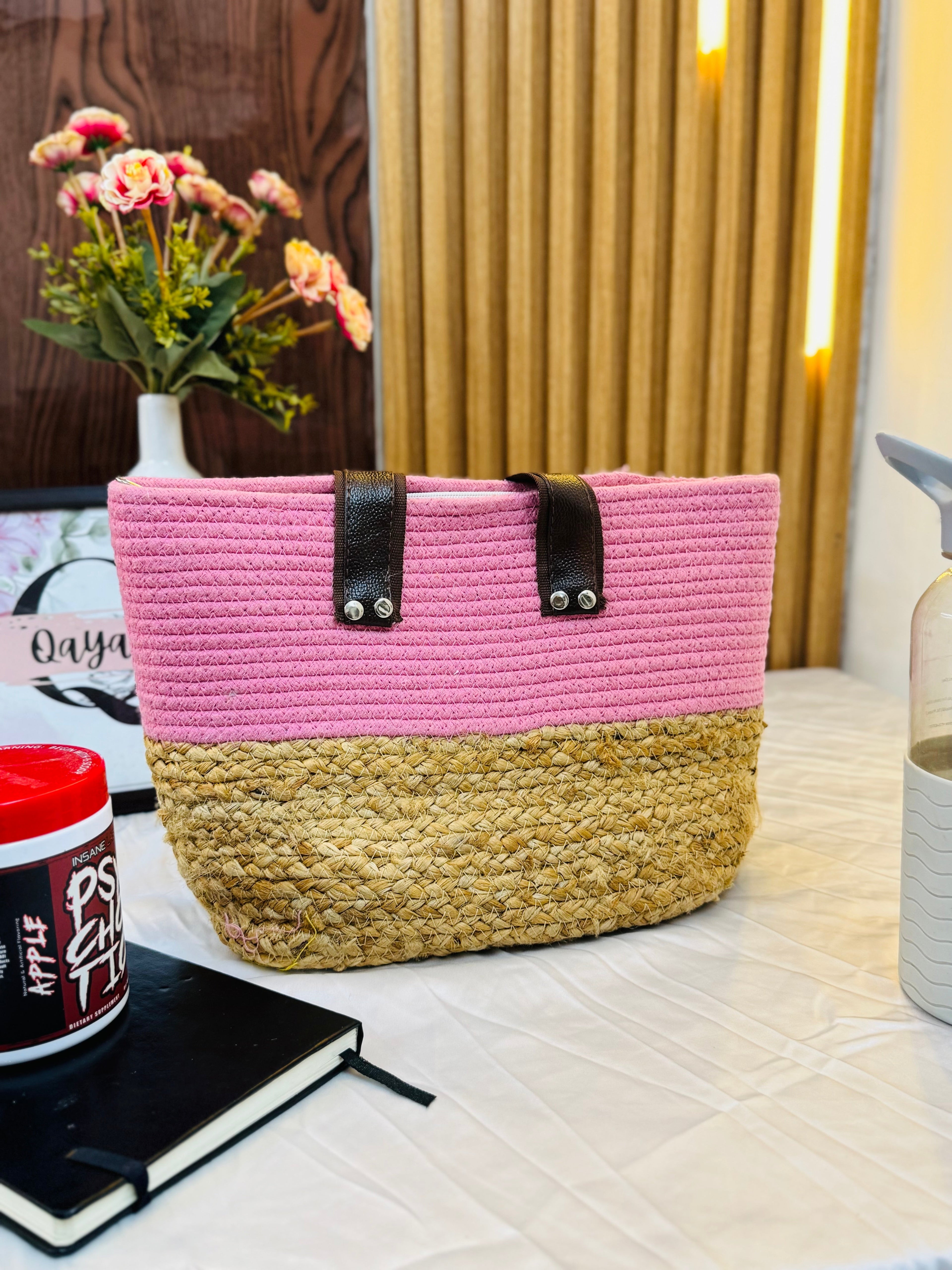 Wonder Shoulder Bag - Pink Jute