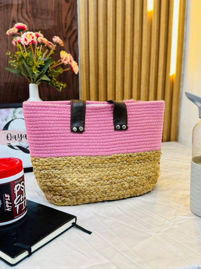 Wonder Shoulder Bag - Pink Jute