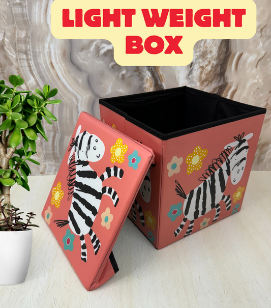 Pink Zebra Stool/Storage Box