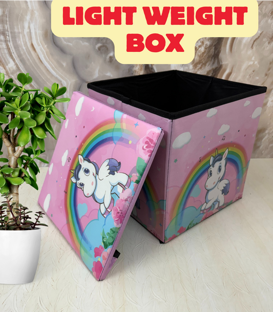 Pink Unicorn Stool/Storage Box